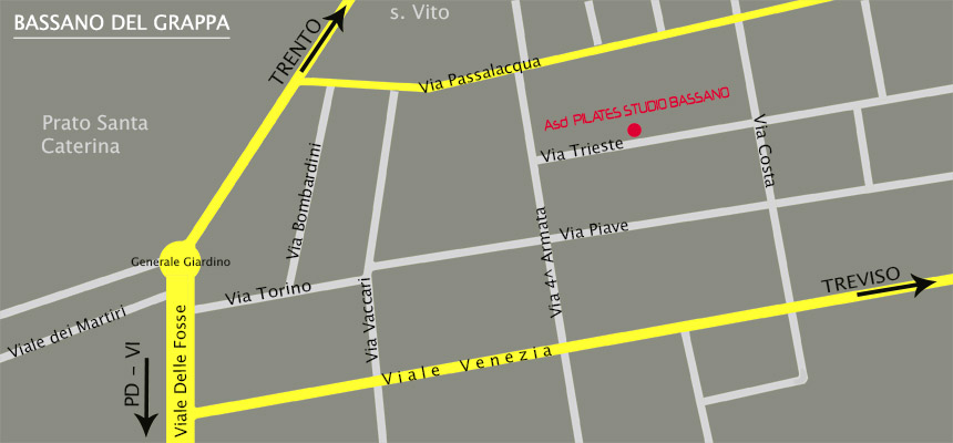 Mappa ASD Pilates Studio Bassano